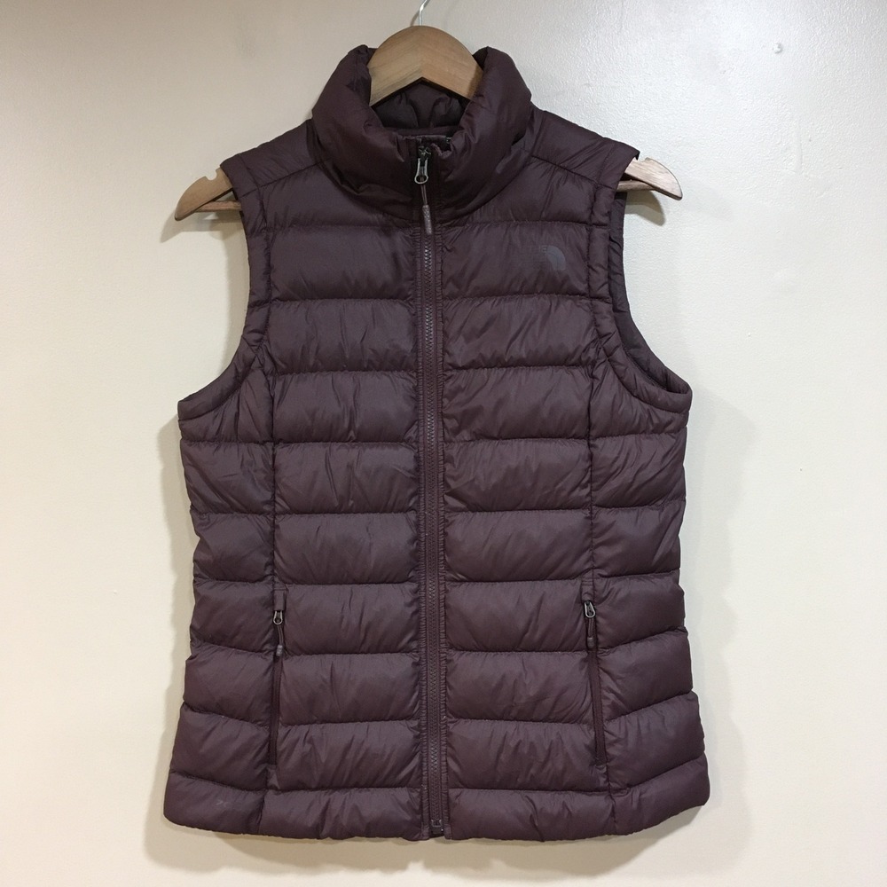 The North Face 700 Down Puffer Vest Women S Maroon Brown Outdoor Hiking Layering